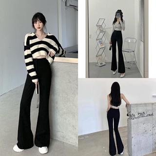 Quần Ống Loe Nữ TIDINA dáng dài cạp cao quần legging ống loe tôn dáng lên form chuẩn chất liệu umi co giãn Q.1543