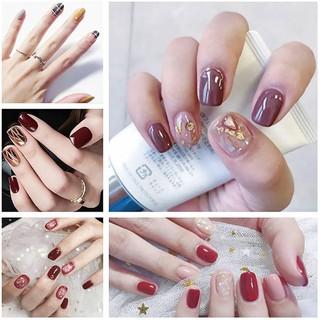 Bộ dán móng tay nail sticker gồm 14 móng, không thấm nước, độ đàn hồi tốt DA161-DA180