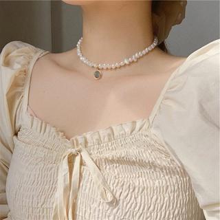 Dây chuyền chocker nữ - Vòng cổ nữ chocker ngọc trai nhân tạo hạt đá Vintage Vườn Trang Sức DC5010