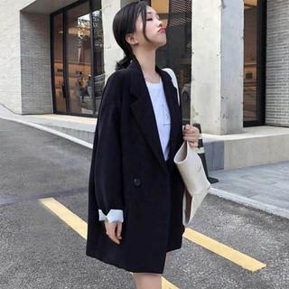 Áo Khoác Blazer Tay Dài Màu Trơn Cho Nữ