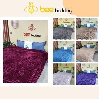 Chăn lông cừu mùa đông đại hàn, chăn mền chữ vạn Beebedding. chăn loại dày, ấm, nặng 3.2kg [ chăn đắp giá rẻ ]