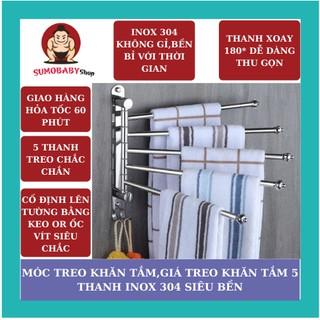 [Tặng Keo Dán ] Giá treo khăn tắm inox 304 không rỉ, Móc treo khăn nhà tắm hàng cao cấp gắn keo or bắt vít siêu chắc