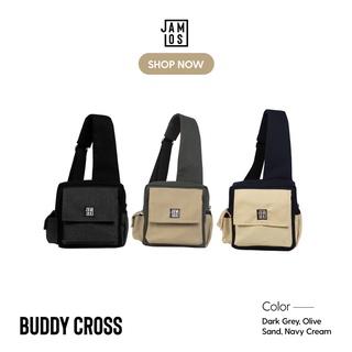 Jamlos Buddy Cross - Túi đeo chéo dáng hộp sau lưng trước ngực thời trang đa dụng tiện ích vải canvas nhiều ngăn