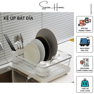 Kệ úp bát đĩa, kệ đựng chén bát bằng sắt hợp kim sơn tĩnh điện cao cấp có khay hứng nước nhựa PP đa năng 3 kích thước