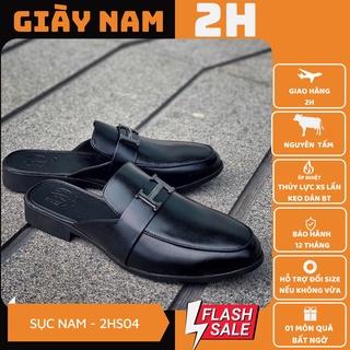 Giày sục nam da bò nguyên tấm bảo hành 1 năm 2H – S04