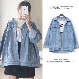 Áo khoác jean nữ ulzzang form rộng có túi trong tiện dụng [Nhiều Size] - Kyubi Jean Jacket AKJ28