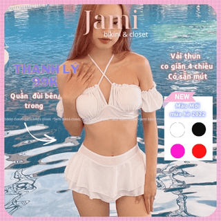 BIKINI ĐỒ BƠI 2 MẢNH DÂY CHÉO NGỰC VÁY TẦNG QUẦN ĐÙI SEXY ĐI BIỂN ĐI BƠI KÍN ĐÁO - JAMI MM56