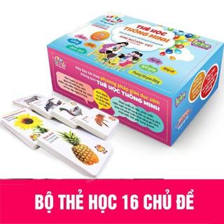 Bộ Thẻ Học Thông Minh 16 Chủ Đề Song Ngữ Cho Bé