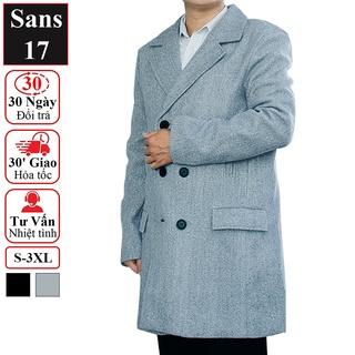 Áo khoác dạ nam mangto Sans17 măng tô blazer hàn quốc manto dáng vừa