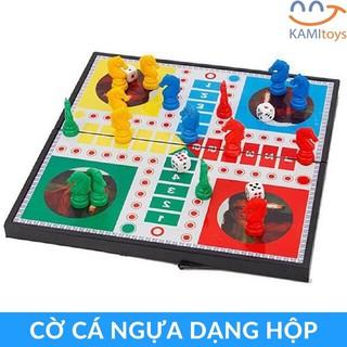 Bộ Cờ cá ngựa bàn nhựa có hộp đựng gấp gọn cỡ 27x27cm Đồ chơi cho bé và cả gia đình