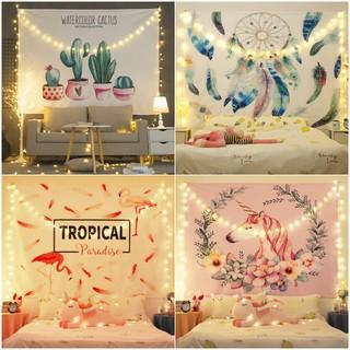 Thảm treo tường decor, tranh vải treo tường trang trí phòng ngủ hàng đẹp