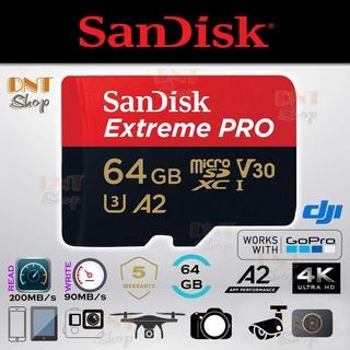 Thẻ nhớ MicroSDXC SanDisk Extreme PRO A2 - 64GB V30 U3 Class 10 UHS-I 200MB/s 170MB/s ( SDSQXCU-064G-GN6MA)