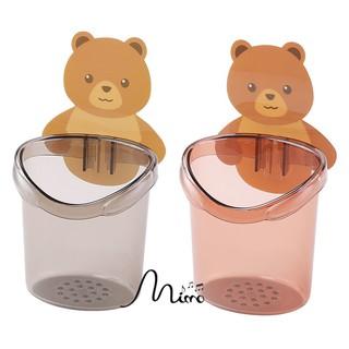 Cốc gấu nâu đựng bàn chải dán tường trong nhà tắm 2 màu 9.5cm*17cm