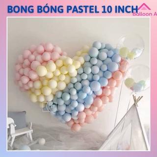 100 quả bóng bay sinh nhật trang trí màu pastel 10 inch,bong bóng trang trí sinh nhật 10inch(27cm)