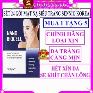 Combo 24 Gói mặt nạ giấy siêu trắng da Sennio hàn quốc thải độc dưỡng ẩm giảm mụn cho da mặt dầu mụn nhạy cảm khô nam nữ