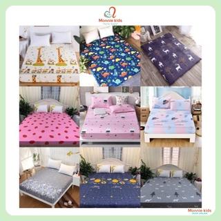 Ga chống thấm cotton cho bé VIOLET, ga giường Hàn Quốc họa tiết cho trẻ - Monnie Kids