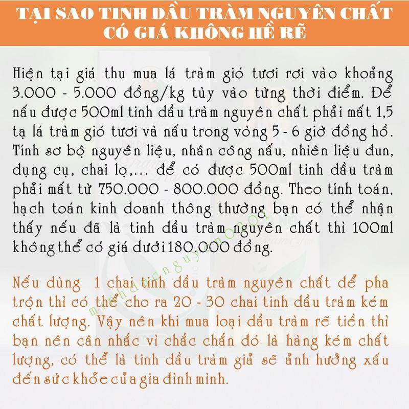 Tinh dầu tràm huế nguyên chất có thể được sử dụng trong nấu ăn không? Nếu có thì làm thế nào để sử dụng?