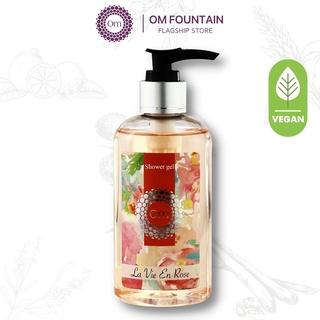 Sữa tắm Sáng da và ngăn ngừa mụn lưng Tinh dầu nước hoa La Vie En Rose 250ml - Om Fountain