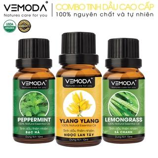 Tinh dầu xông phòng cao cấp Vemoda: tinh dầu Ngọc lan tây + tinh dầu Sả chanh + tinh dầu Bạc hà (10ml/lọ)