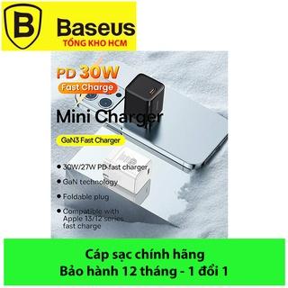 Củ sạc Baseus 30W, Củ sạc siêu nhanh USB C Baseus GaN3 30W cho iPhone 13 12 Pro Max QC 4.0 cho điện thoại Samsung Xiaomi