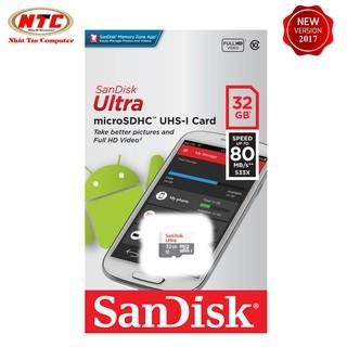 Thẻ nhớ MicroSDHC SanDisk Ultra 533X 32GB 80MB/s - Model 2017 (Trắng bạc)