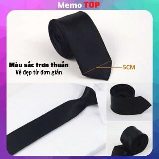 Cà vạt nam nữ đen đỏ kỷ yếu học sinh bản nhỏ 5cm lụa cao cấp hàn quốc, cà là vạt MEMOTOP MM04