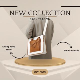 TBAG-TÚI TOTE ĐEO CHÉO NAM NỮ DA CAO CẤP [ Tặng Kèm Túi Khí Giữ Form ] Form Y Hình, Lớp lót Polyester, Chống Thấm