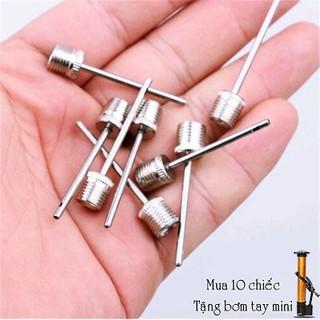 Combo 10 Kim Bơm Bóng Inox (Tặng bơm cầm tay mini)