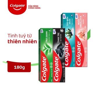 Kem đánh răng Colgate Thiên Nhiên Trà Xanh, Than Tre, Tảo biển và Muối hồng Himalaya 180g