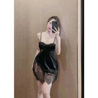 Váy ngủ hai dây lụa satin sexy cao cấp Đầm mặc nhà gợi cảm quyến rũ Mã 13