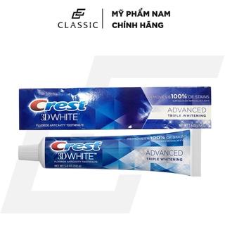 Kem Đánh Răng Crest 3D White Advanced Triple Whitening 158g - Nhập Hoa Kỳ