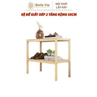 Kệ Để Giày Dép BELLEVIE Giá Để Giầy Gỗ 2 Tầng Kệ Gỗ Để Đồ Trang Trí Decor Đơn Giản Tiện Lợi