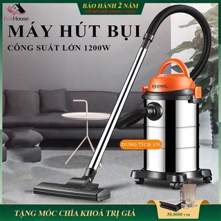 Máy Hút Bụi Công Nghiệp, Gia Đình Công Suất Lớn 1200W, Dung Tích 15L Tích Hợp 3 Chế Độ Khô - Ướt- Thổi, Bảo Hành 2 Năm