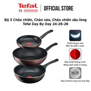 [LIFEMC11BPC -8% đơn 350K] Combo Tefal Day By Day Chảo chiên 24cm & Chảo xào 26cm & Chảo chiên sâu lòng 28cm