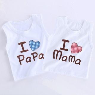 ÁO BA LỖ CHO BÉ TRAI BÉ GÁI MẪU I LOVE MAMA, PAPA