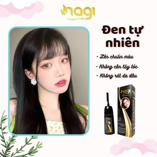 Dầu gội nhuộm tóc màu đen tự nhiên Nagi Natural Black 09 chiết xuất từ thiên chiên chai 400ml