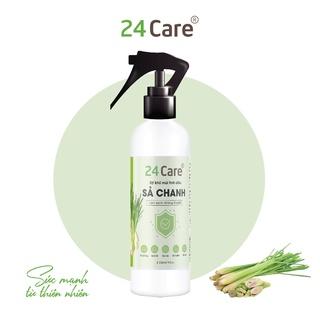 Xịt phòng hữu cơ 250ml 24Care tinh dầu Sả Chanh/ Bạc Hà/ Quế/ Lavender/ Bưởi/ Oải hương - xịt khử mùi và xua đuổi muỗi