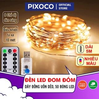 Dây đèn led đom đóm Fairy Light 8 chế độ sáng, đầu cắm USB kèm điều khiển từ xa