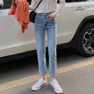 Quần jeans dài dáng ôm lưng cao cá tính 32840