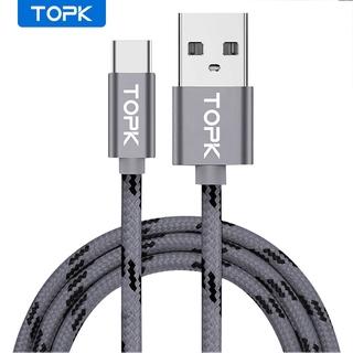 Cáp sạc TOPK AN09 Type C/ 8-Pin/ Micro USB thiết kế dây nylon bện bền chắc 1m