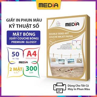 Giấy In Ảnh Media 2 Mặt Bóng A4 300gsm 50 Tờ