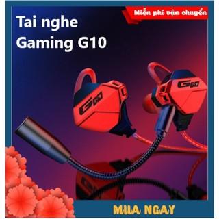 Tai Nghe Nhét Tai Gaming G10 NEW Pro 2022 Chống Ồn Cao Cấp Siêu Ngầu Dùng Cho Cả Máy Tính, Điện Thoại,  Có Mic Rời