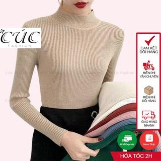 Áo len tăm nữ cổ 3 phân lông cừu thời trang công sở phong cách Hàn Quốc Cúc Fashion L39 áo len cổ 3 cm nhiều màu