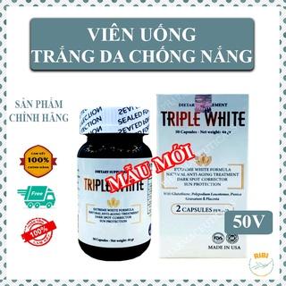 ☑️[Chính Hãng-Có Tem Cty] Triple white -Viên uống Triple White GLUTATHION 1200MG TRẮNG DA, MỜ NÁM, GIẢM THÂM HỘP 50 VIÊN