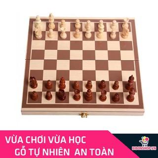 Bộ Cờ Vua Bằng Gỗ Cho Bé Hộp Đựng Kiêm Bàn Cờ