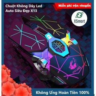 Chuột Không Dây Gaming Led Siêu Đẹp Free Wolf  X13 Premium Pin Sạc Dùng Siêu Trâu Chuột Máy Tính Không Dây Đẹp