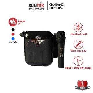 [Mã BMLT100 giảm đến 100K] Loa Karaoke Bluetooth Mini Xách Tay SUNTEK YS-A21 15W + Tặng Micro Không Dây