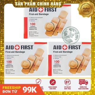 [Giảm 50%] Hộp 100 miếng dán vết thương AID FIRST. Hộp urgo, hộp băng gạc y tế