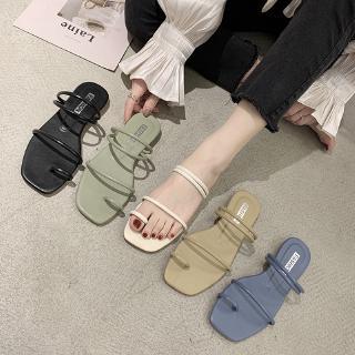 Giày Sandal Nữ Đế Bằng 2 Cách Mang Phong Cách Hàn Quốc