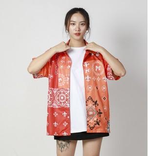 Áo Sơ Mi nam nữ Hoạ Tiết Tay Ngắn Cổ Vest Uniex Thời Trang Vải Lụa Local Brand M Studio